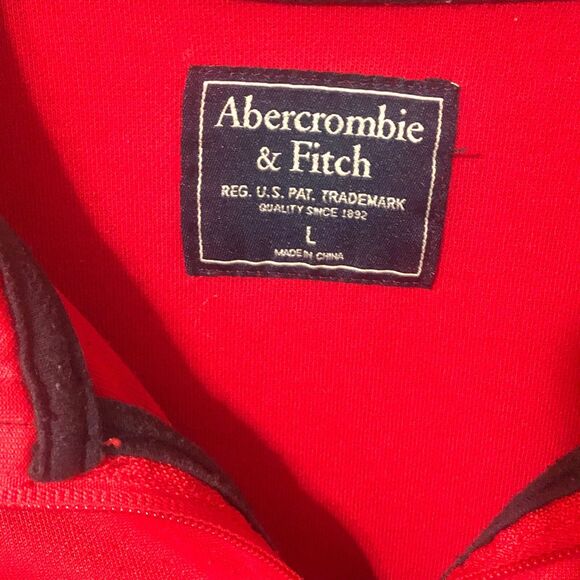 Abercrombie & Fitch L Y2K Logo Sleeve Vtg Mens Full Zip Sweatshirt Jacket Preppy - Picture 7 of 9